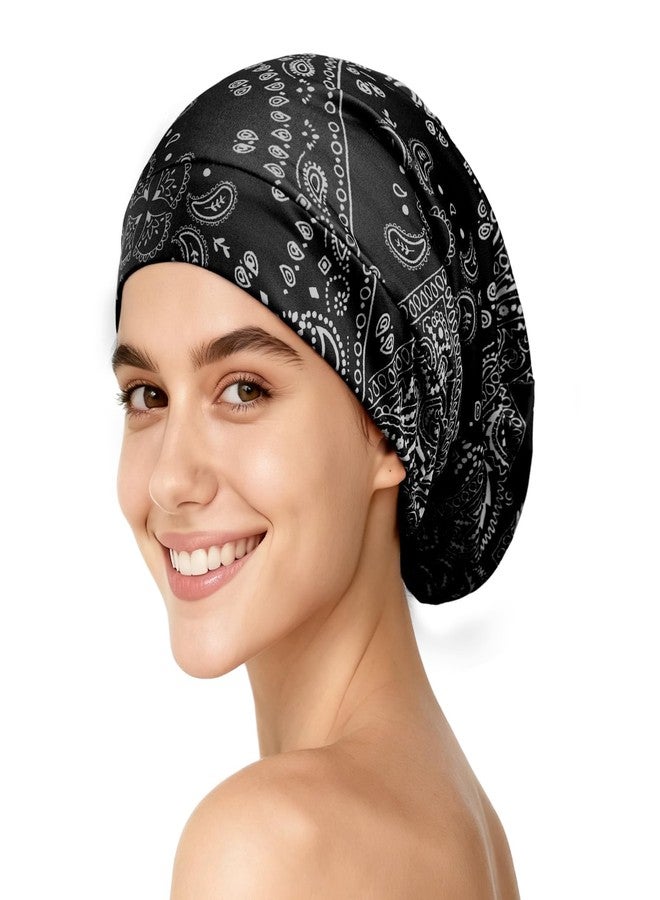YFONG Mulberry Silk Hair Bonnet for Sleeping Women Men, Real Silk Lining, Not Satin, Stay On All Night Sleep Bonnet with Adjustable Strap for Curly Short Long Fine Hair, Black - Image 1